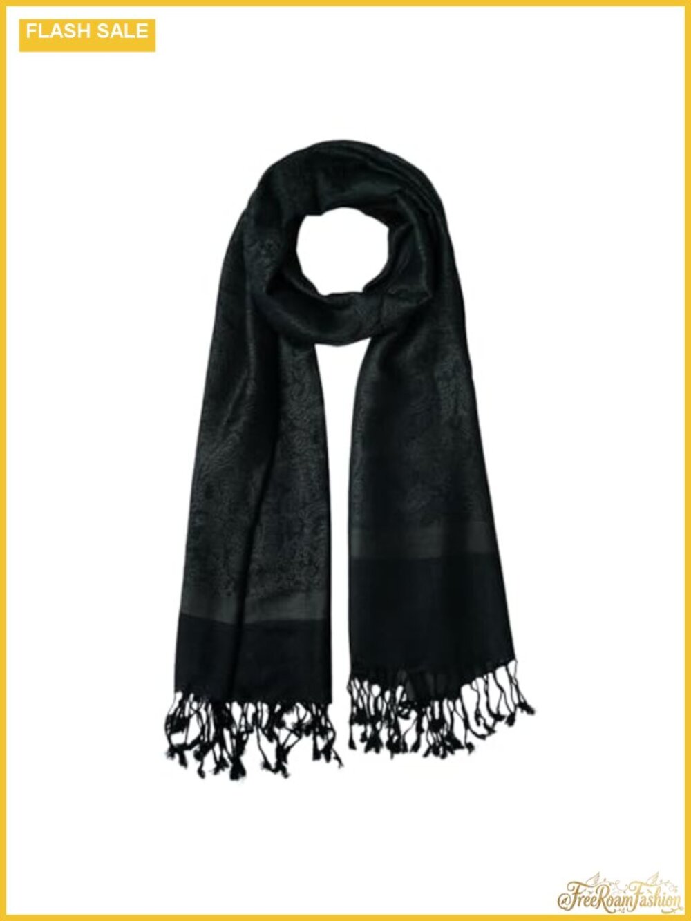 Paisley Jacquard Shawl Wrap Silky Fringe Scarf Women's One Size
